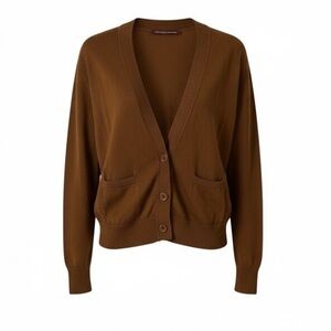 Comptoir Des Cotonniers 100% Wool Cardigan Rust Brown Size M